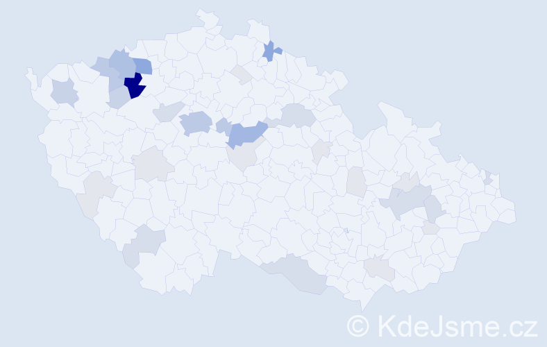 Příjmení: 'Tatár', počet výskytů 104 v celé ČR