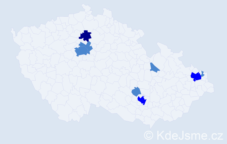Příjmení: 'Bilo', počet výskytů 12 v celé ČR