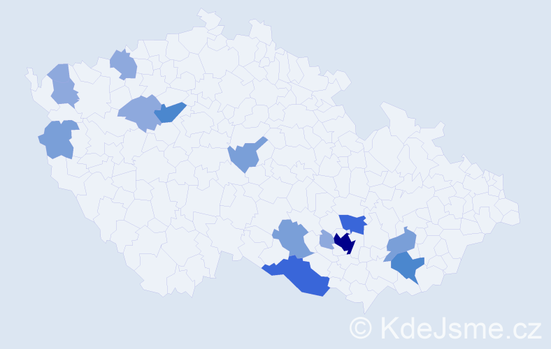 Příjmení: 'Frecer', počet výskytů 34 v celé ČR