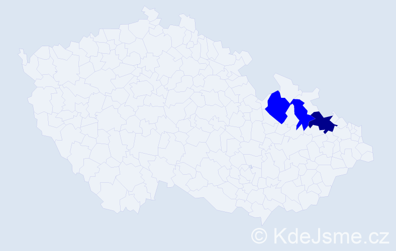 Příjmení: 'Bilonohová', počet výskytů 4 v celé ČR