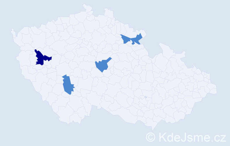 Příjmení: 'Cimfová', počet výskytů 7 v celé ČR