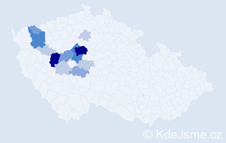 Příjmení: 'Tysl', počet výskytů 47 v celé ČR