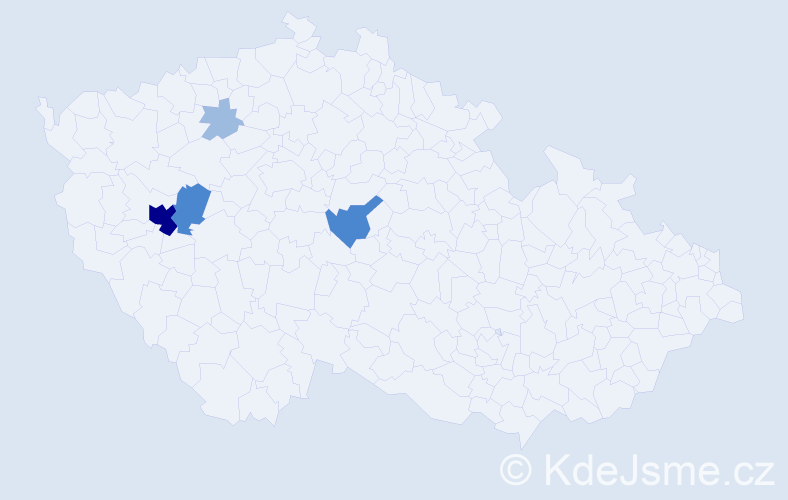Příjmení: 'Klér', počet výskytů 9 v celé ČR