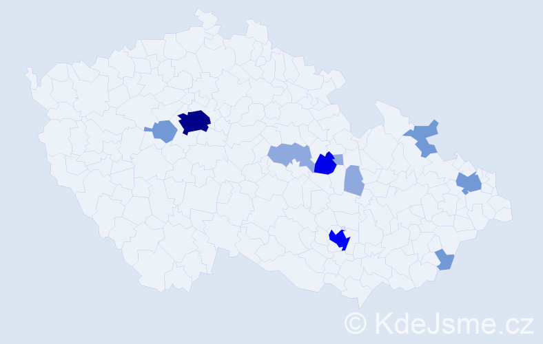 Příjmení: 'Metyšová', počet výskytů 26 v celé ČR