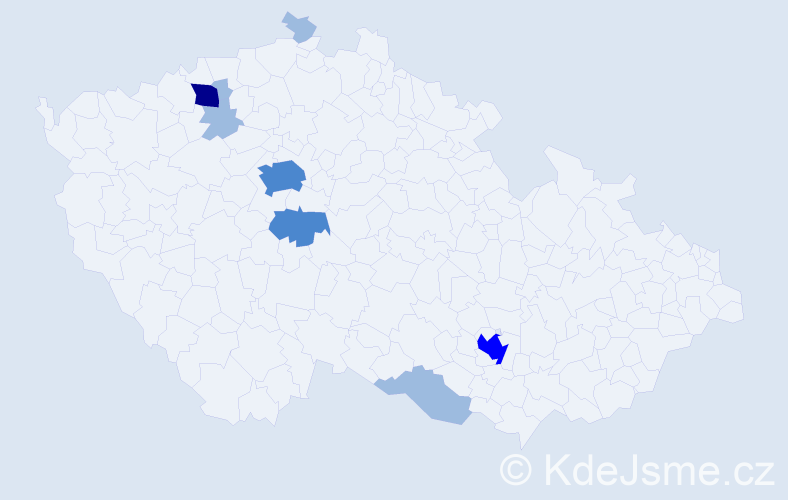 Příjmení: '"Le The"', počet výskytů 15 v celé ČR