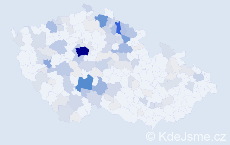 Příjmení: 'Hák', počet výskytů 522 v celé ČR