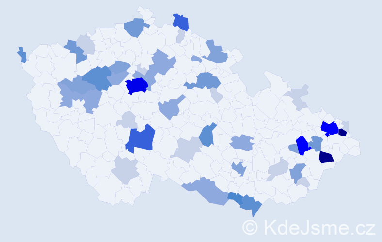 Příjmení: 'Porubská', počet výskytů 155 v celé ČR