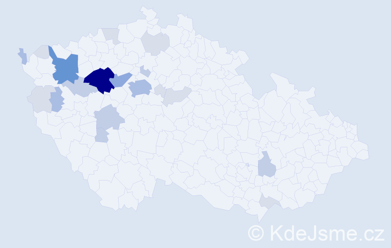 Příjmení: 'Kinkal', počet výskytů 59 v celé ČR