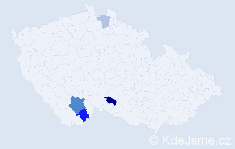 Příjmení: 'Choboda', počet výskytů 7 v celé ČR