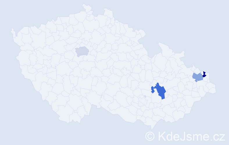 Příjmení: 'Przewozná', počet výskytů 4 v celé ČR
