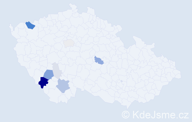 Příjmení: 'Brodec', počet výskytů 33 v celé ČR