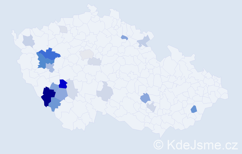 Příjmení: 'Skolek', počet výskytů 59 v celé ČR