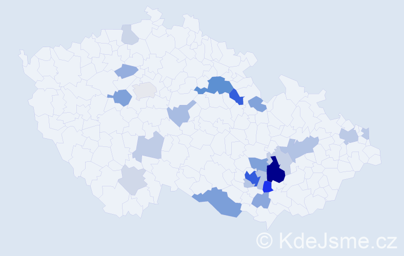 Příjmení: 'Bezrouková', počet výskytů 60 v celé ČR