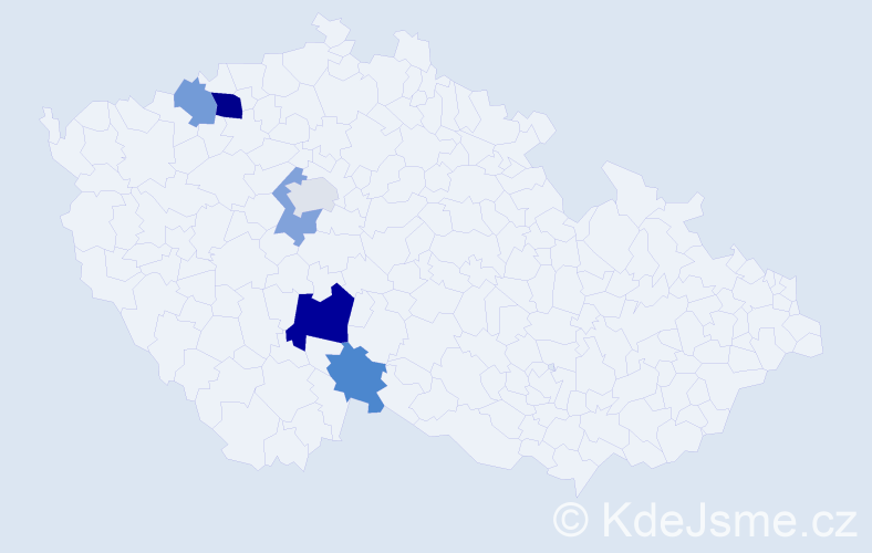 Příjmení: 'Strop', počet výskytů 10 v celé ČR