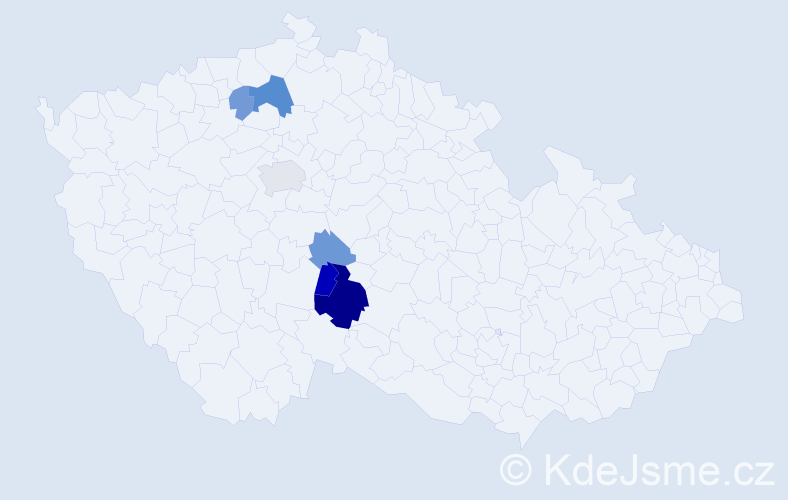 Příjmení: 'Cechnerová', počet výskytů 13 v celé ČR