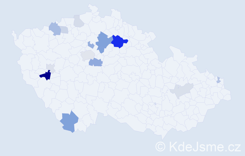 Příjmení: 'Kelbich', počet výskytů 31 v celé ČR