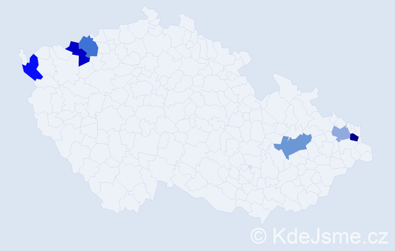 Příjmení: 'Zmitková', počet výskytů 7 v celé ČR