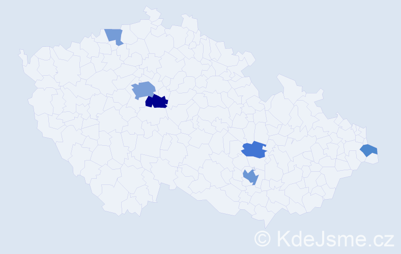 Příjmení: 'Pinto', počet výskytů 15 v celé ČR