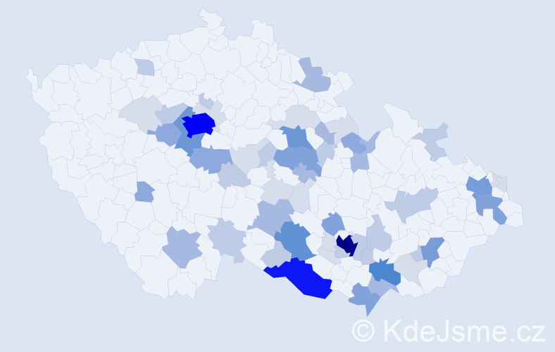 Příjmení: 'Severinová', počet výskytů 195 v celé ČR
