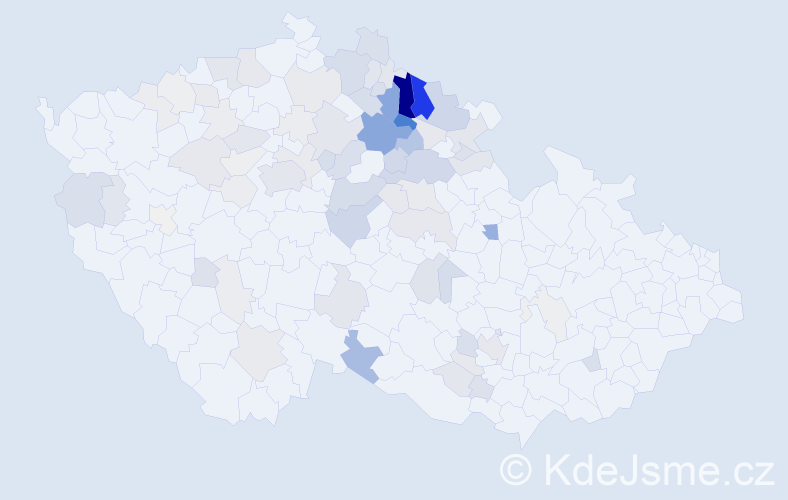 Příjmení: 'Jebavý', počet výskytů 296 v celé ČR