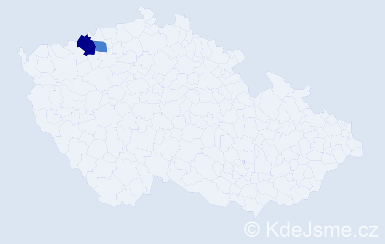 Příjmení: 'Barantal', počet výskytů 3 v celé ČR