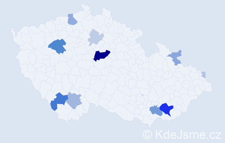 Příjmení: 'Kasardová', počet výskytů 28 v celé ČR