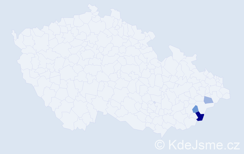Příjmení: 'Strbák', počet výskytů 6 v celé ČR