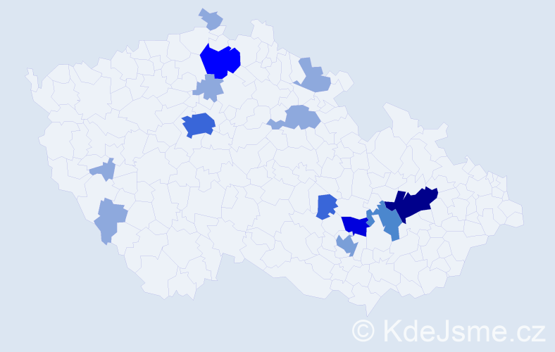 Příjmení: 'Velen', počet výskytů 37 v celé ČR