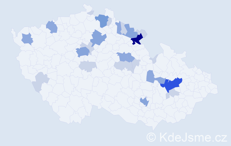 Příjmení: 'Kolisková', počet výskytů 62 v celé ČR