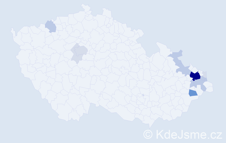 Příjmení: 'Wrobel', počet výskytů 43 v celé ČR