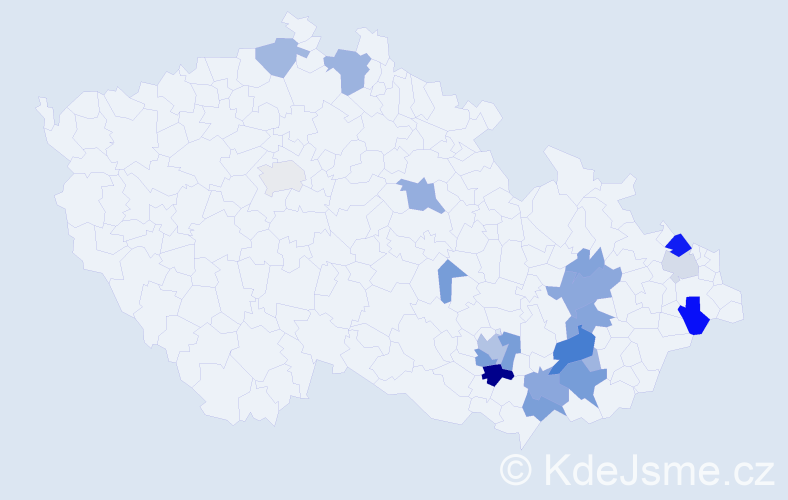 Příjmení: 'Marčák', počet výskytů 58 v celé ČR