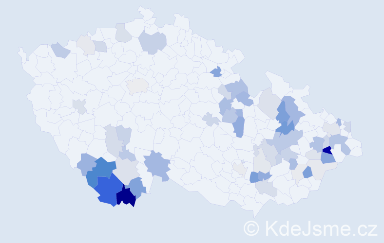 Příjmení: 'Frnková', počet výskytů 191 v celé ČR