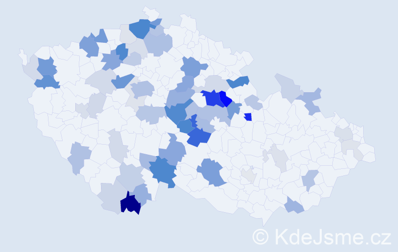 Příjmení: 'Zelinger', počet výskytů 207 v celé ČR