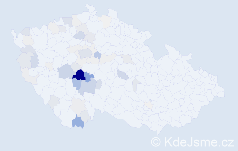 Příjmení: 'Kabíčková', počet výskytů 188 v celé ČR