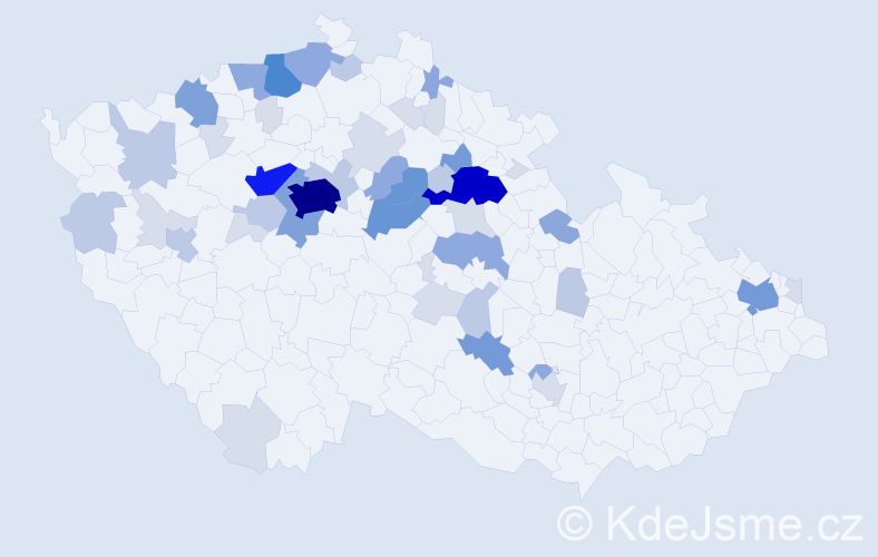 Příjmení: 'Pácalová', počet výskytů 155 v celé ČR