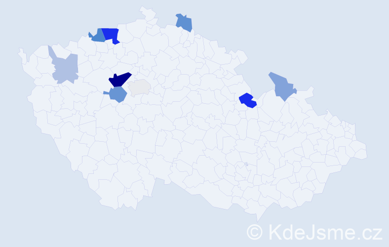 Příjmení: 'Botová', počet výskytů 25 v celé ČR