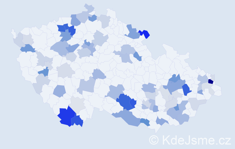 Příjmení: 'Križan', počet výskytů 196 v celé ČR