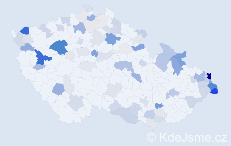 Příjmení: 'Toráčová', počet výskytů 293 v celé ČR