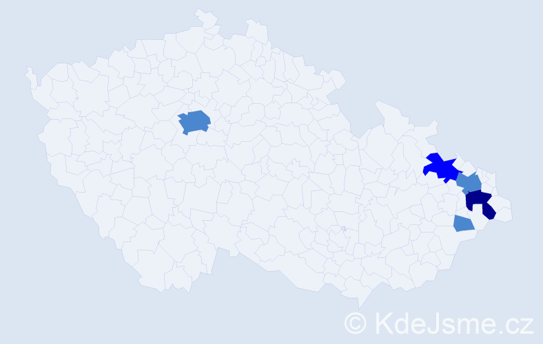 Příjmení: 'Bretzová', počet výskytů 8 v celé ČR