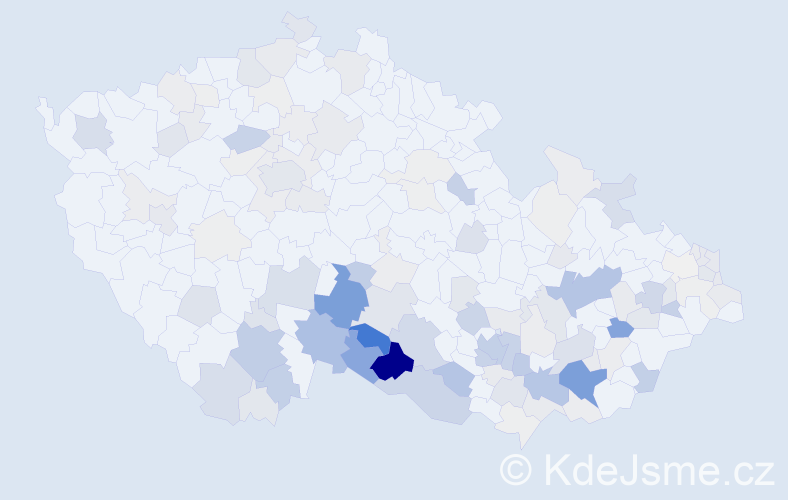 Příjmení: 'Daňhelová', počet výskytů 468 v celé ČR