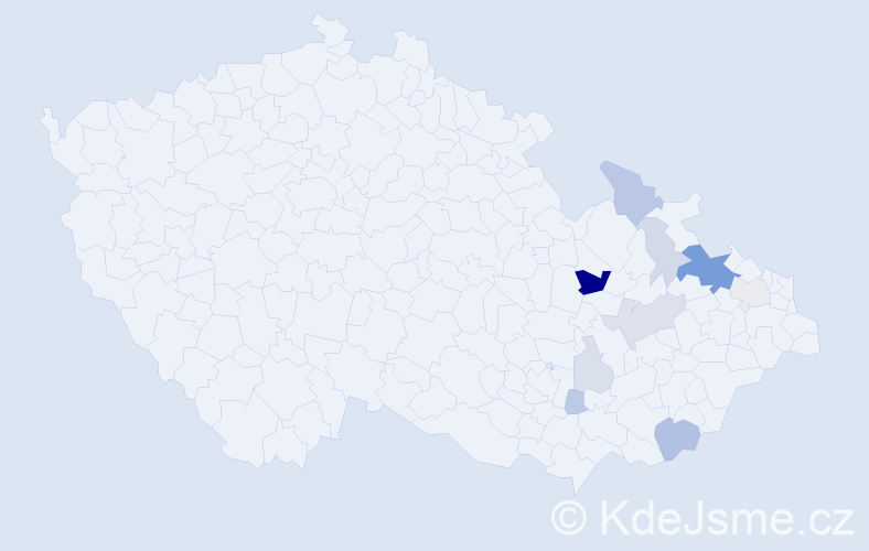 Příjmení: 'Mičker', počet výskytů 30 v celé ČR