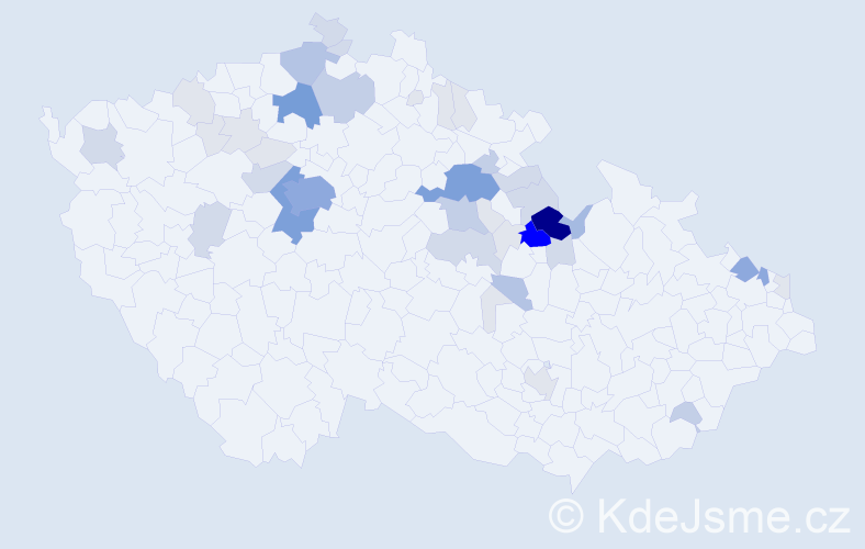 Příjmení: 'Kacálek', počet výskytů 160 v celé ČR