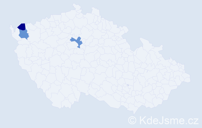 Příjmení: 'Hubaty', počet výskytů 5 v celé ČR