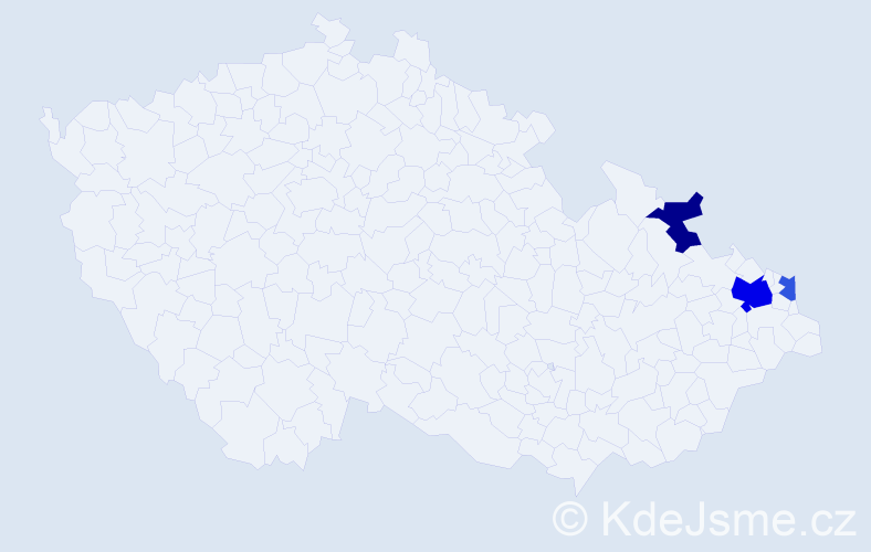 Příjmení: 'Michalda', počet výskytů 6 v celé ČR