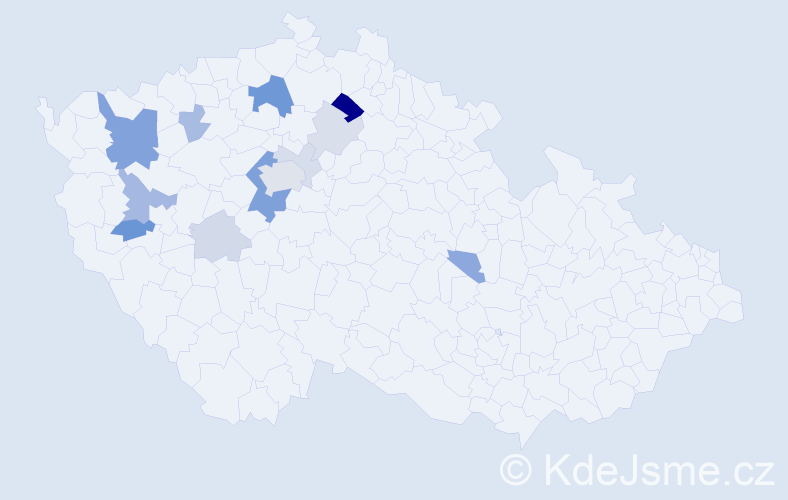 Příjmení: 'Kynzl', počet výskytů 35 v celé ČR