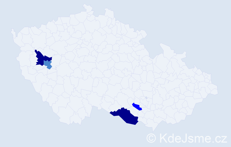 Příjmení: 'Mavlerová', počet výskytů 16 v celé ČR