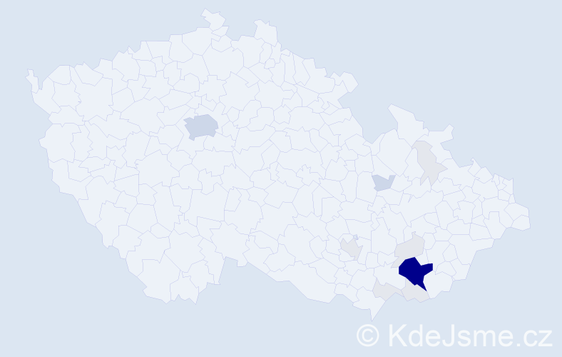 Příjmení: 'Běhávková', počet výskytů 54 v celé ČR