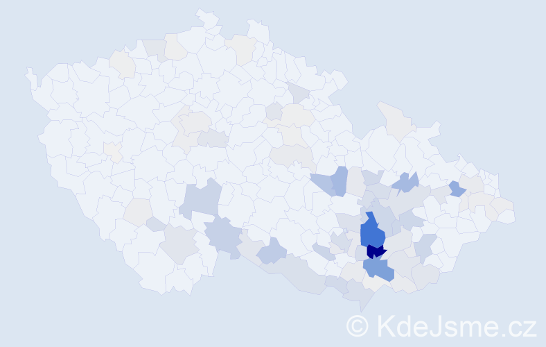 Příjmení: 'Slezáček', počet výskytů 299 v celé ČR