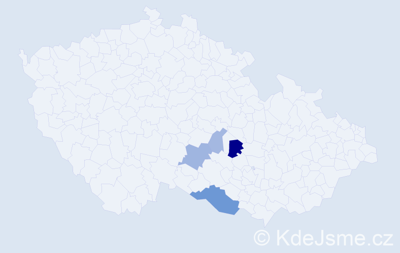 Příjmení: 'Fryšoncová', počet výskytů 10 v celé ČR