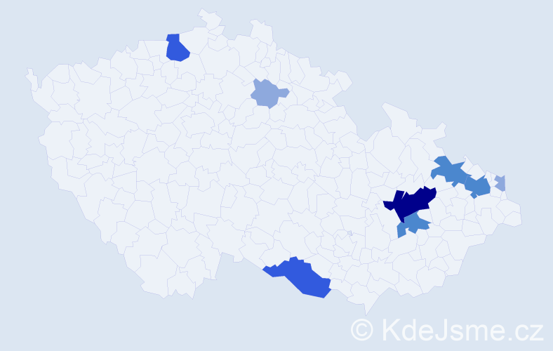 Příjmení: 'Rudorfer', počet výskytů 19 v celé ČR